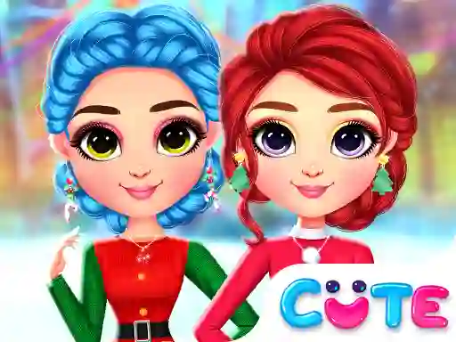 Leikur Rainbow Girls Christmas Outfits á netinu