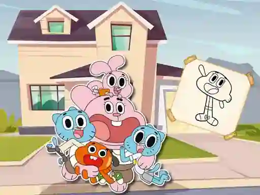 Leikur World Of Gumball Coloring Game á netinu