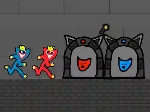 Leikur Red and Blue Stickman Huggy 2 á netinu