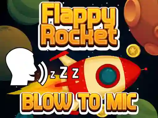 Leikur Flappy Rocket Playing with Blowing to Mic á netinu