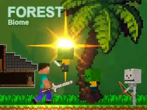 Leikur Noob vs Zombies - Forest biome á netinu