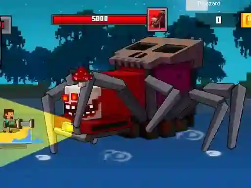 Leikur Pirate Block Craft Monster Shooter á netinu