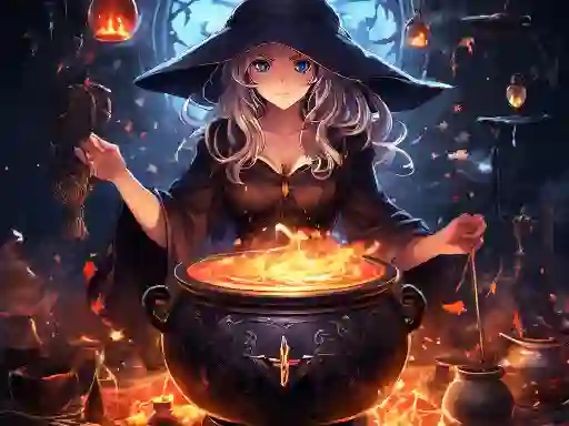 Leikur Anime girls Witchcraft á netinu
