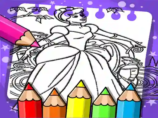 Leikur Cinderella Color Book á netinu