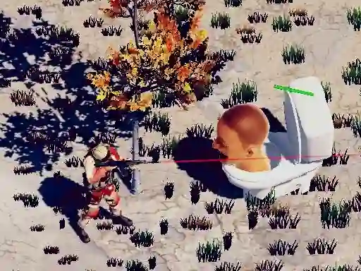 Leikur TopDown Skibidi Toilet Shooting á netinu