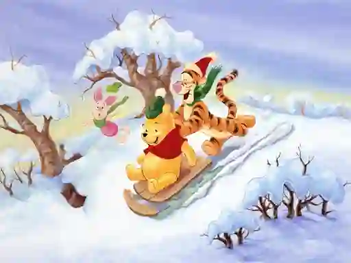 Leikur Winnie the Pooh Christmas Jigsaw Puzzle 2 á netinu