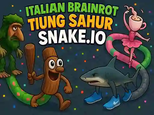 Leikur Italian Brainrot Tung Sahur Snake.io á netinu