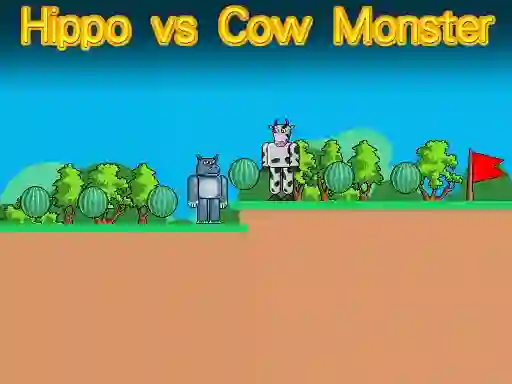 Leikur Hippo vs Cow Monster á netinu