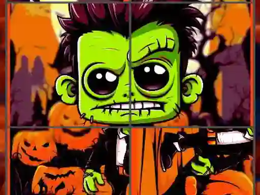 Leikur Franky & Vampire Halloween Puzzle á netinu