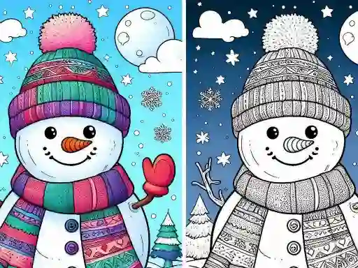 Leikur Coloring book Winter á netinu