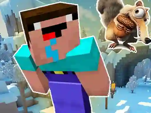 Leikur Noob Parkour: Snow Age á netinu