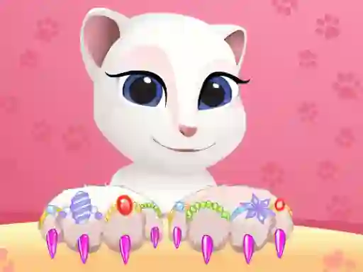 Leikur Talking Tom Angela Great Manicure á netinu