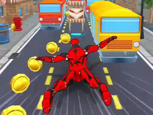 Leikur Subway Run Superhero Robot á netinu