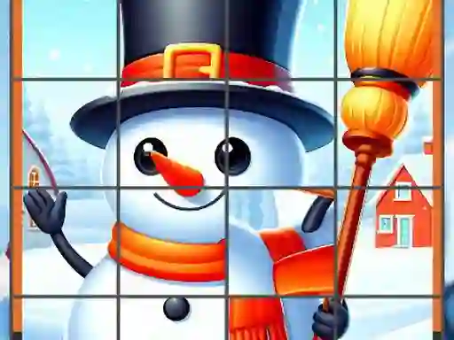 Leikur Happy Snowman Puzzle á netinu