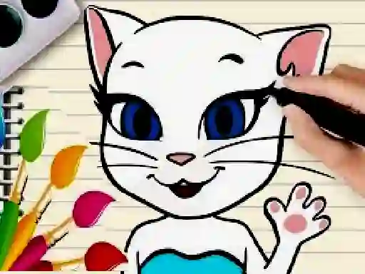 Leikur Talking Angela Coloring Book á netinu