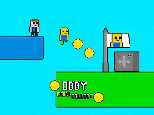 Leikur Obby vs Bacon Rainbow Parkour á netinu