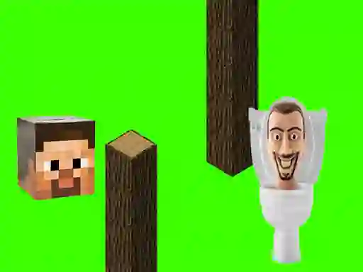 Leikur Spinning Skibidi Toilet Flappy Minecraft á netinu