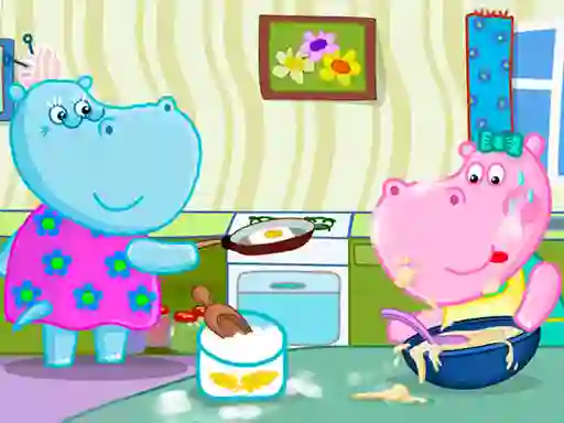 Leikur Hippo Cooking School á netinu