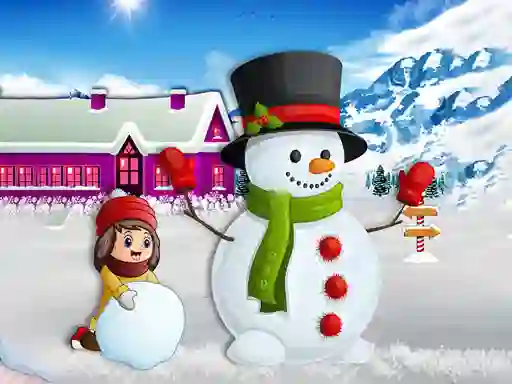 Leikur Kids and Snowman Dress Up á netinu