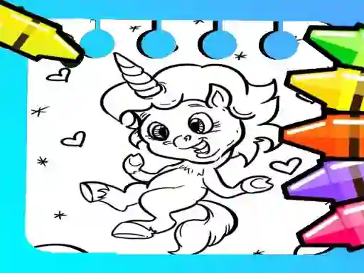 Leikur Magical Unicorn Coloring Pages á netinu