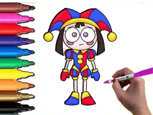 Leikur Pomni Coloring Time á netinu