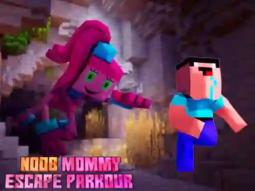 Leikur Noob Mommy Escape Parkour á netinu