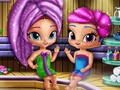 Leikur Shimmer and Shine: glitrandi gin í gufubaðinu  á netinu
