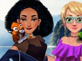 Leikur Jasmine og Rapunzel á tjaldstæðinu  á netinu