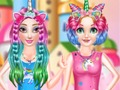 Leikur Prinsessur Rainbow Unicorn Hair Salon  á netinu