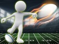 Leikur Stickman rugby hlaupa og sparka á netinu