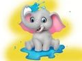 Leikur Litabók: Elephant Spraying Water  á netinu