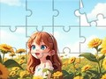 Leikur Jigsaw þraut: Sólblóma stelpa á netinu