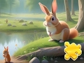 Leikur Jigsaw Puzzle: Kanína og íkorna  á netinu