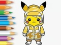 Leikur Litabók: Regnfrakki Pikachu  á netinu