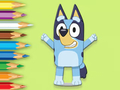 Leikur Litabók: Happy Bluey  á netinu