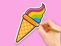 Leikur Litabók: Rainbow Ice Cream  á netinu