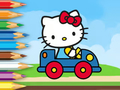 Leikur Litabók: Hello Kitty Driving Car  á netinu