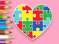 Leikur Litabók: Heart Jigsaw  á netinu