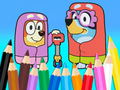 Leikur Litabók: Bluey Flossing Grannies  á netinu
