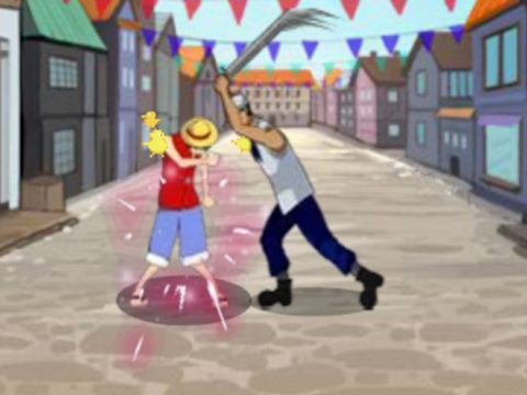 Leikur One Piece Pirate Battle á netinu