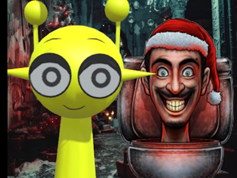 Leikur Sprunki í Backrooms Christmas Skibidi  á netinu