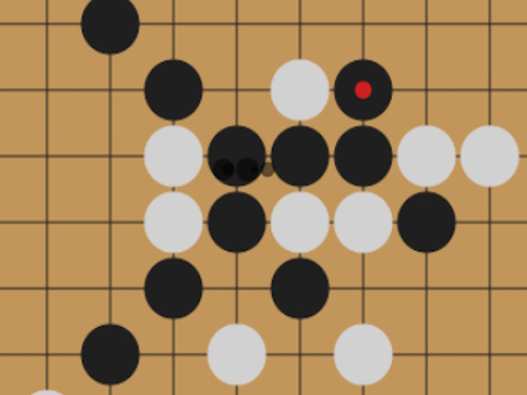 Leikur Gomoku: fimm steinar í röð  á netinu