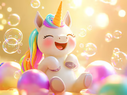 Leikur Jigsaw þraut: Unicorn Bubble Fun á netinu