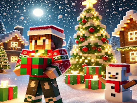 Leikur Minecraft Jóla Jigsaw  á netinu