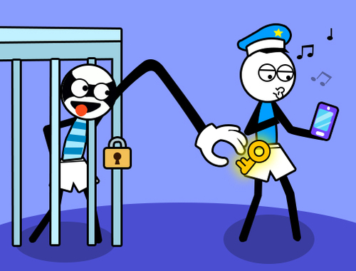 Leikur Stickman Troll Thief þraut  á netinu