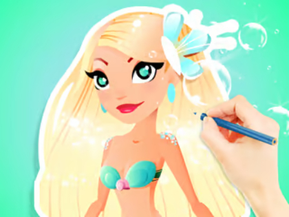 Leikur Litabók: Aqua Mermaid  á netinu