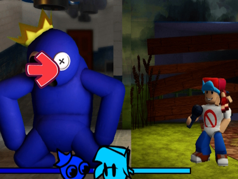 Leikur FNF vs Rainbow Friends á netinu