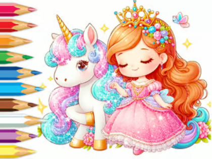 Leikur Litabók: Unicorn Secret Whisper  á netinu