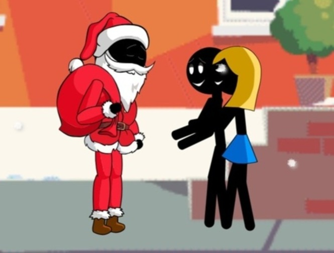 Leikur Stickman jólasveinn  á netinu
