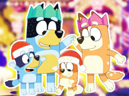 Leikur Jigsaw Puzzle: Bluey Family Christmas Eve  á netinu